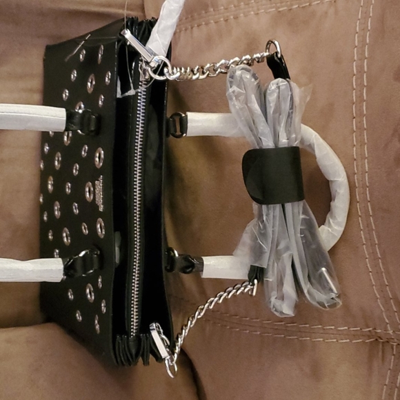 Victoria secret black leather silver accent purse - Picture 3 of 7
